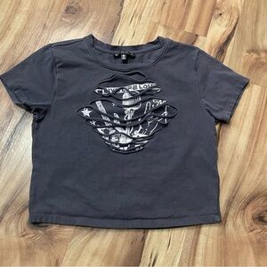 Attitude not included Cropped Music Tee Sz Med